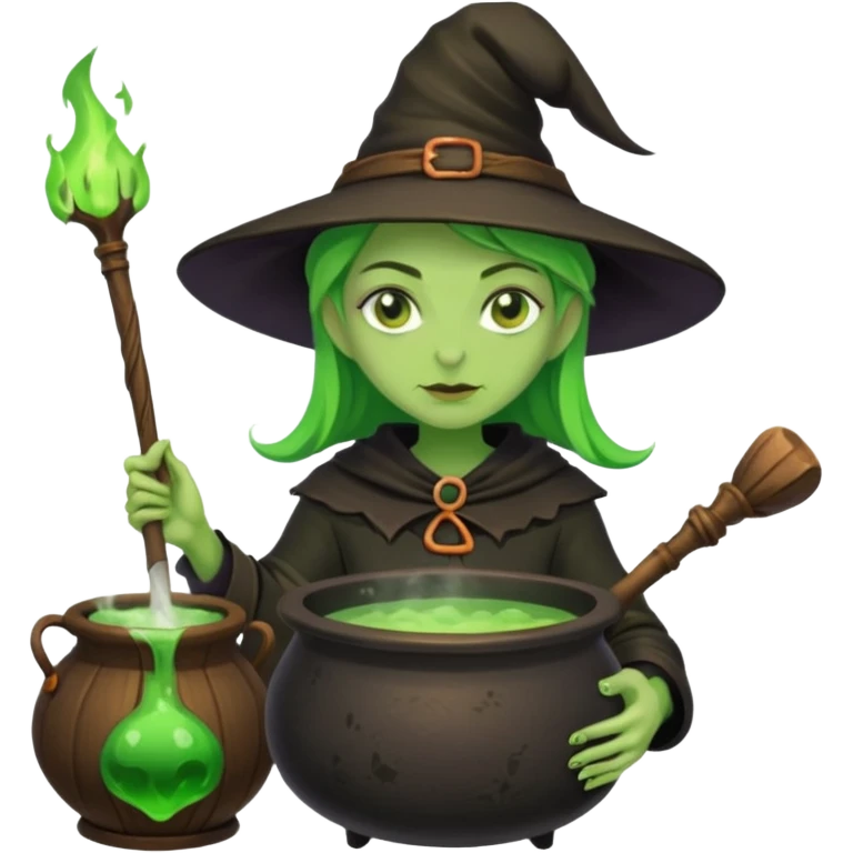green witch cooking potion emoji