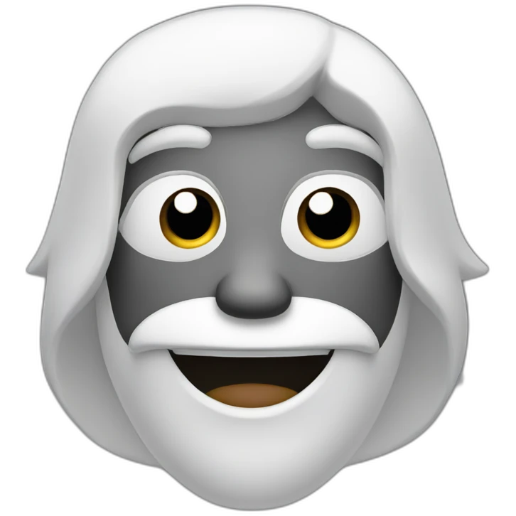 Chat gris foncé et blanc emoji