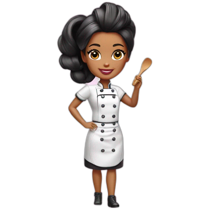 Barbie chef black hair emoji