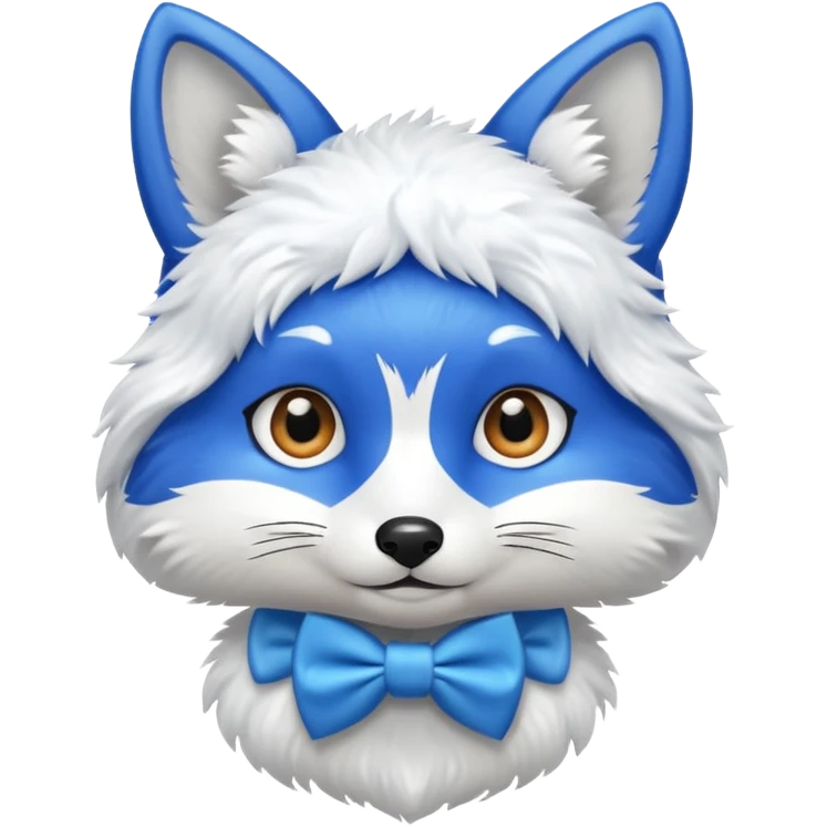 blue fox wearing bow ties emoji