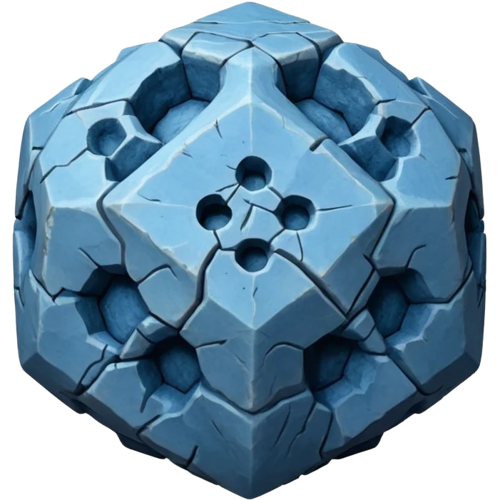 american-blue-intricate-stone-age-rocky-crusted-dodecahedron-shaped emoji
