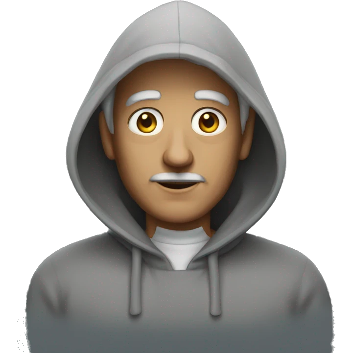 An old clerk in a grey hood emoji