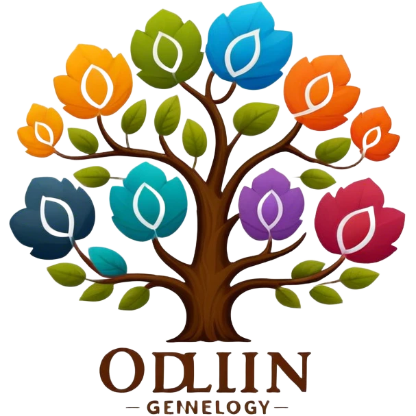 created a highly detailed but manly looking family genealogy logo with multiple colors and make sure to include the name Odlin emoji
