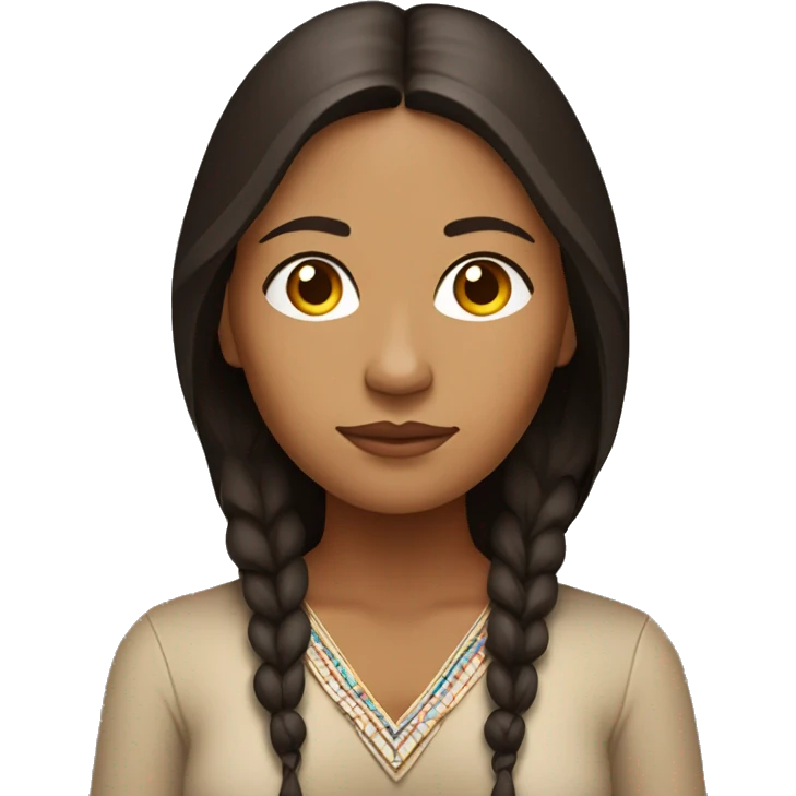 Spiritual Native american woman dark brown hair meditating  emoji