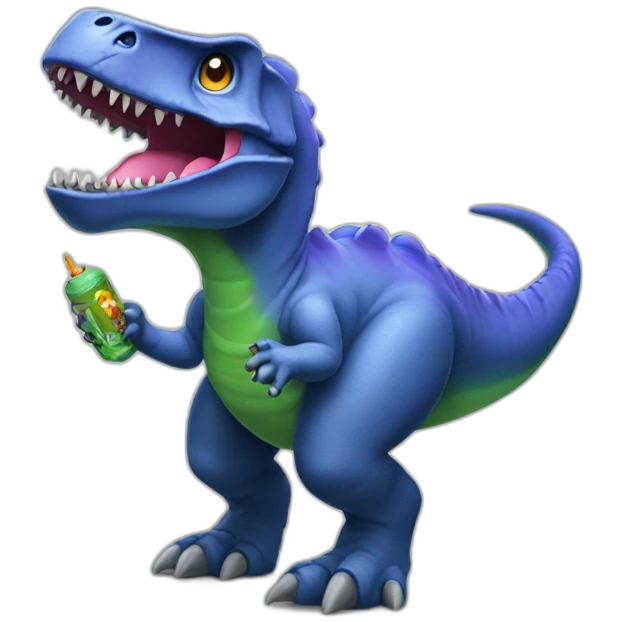 dinosaure with blaster emoji