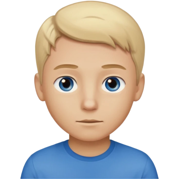 boy with blonde hair, blue eyes and brown shirt emoji