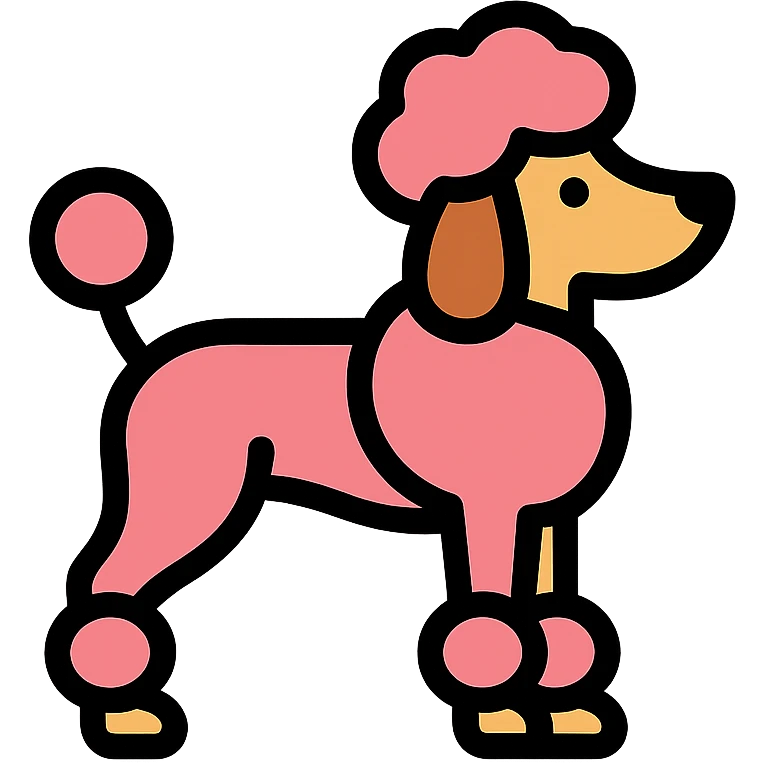 poodle dog icon, color outline emoji