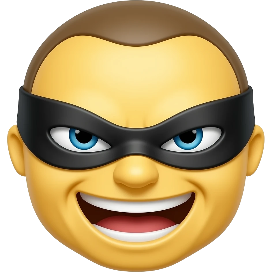 Yellow emojy style robber emoji
