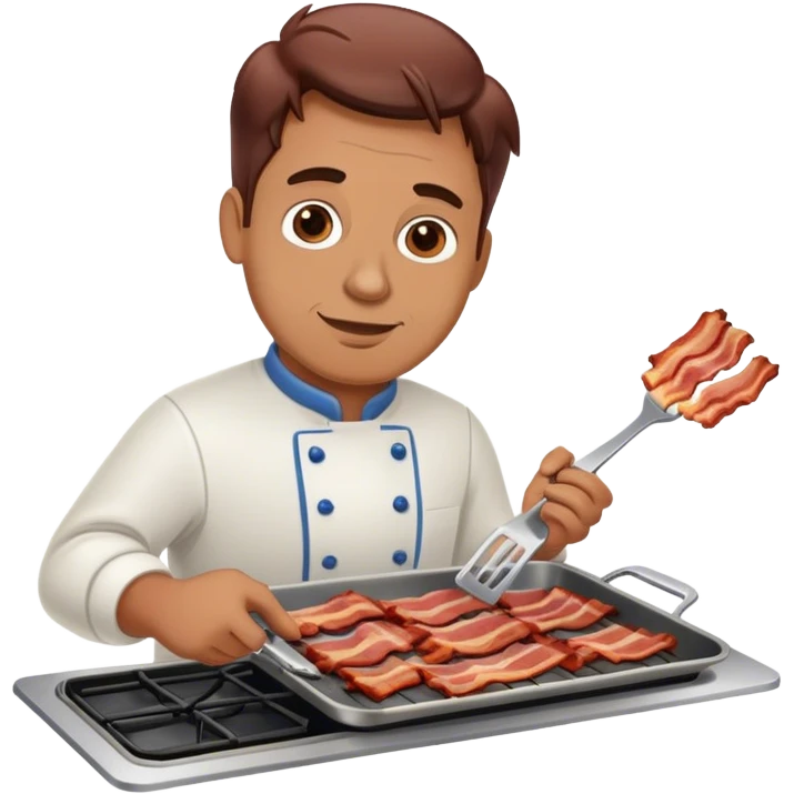 Guy cooking bacon  emoji