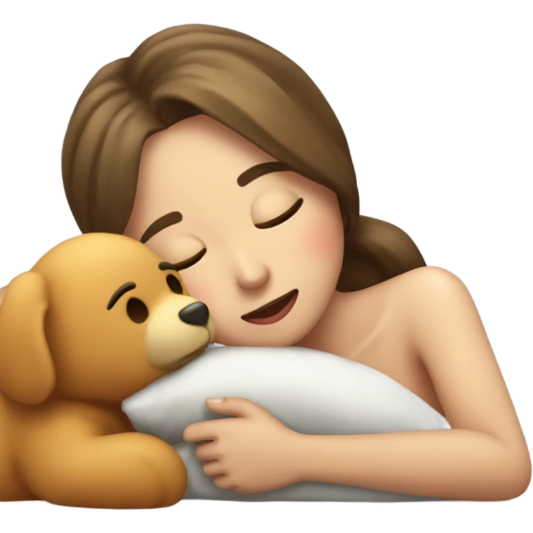 chica durmiendo con un osito y un lazo coquett emoji