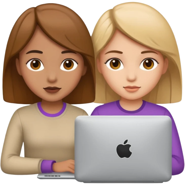Girls on a computer  emoji