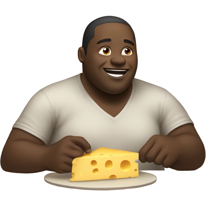 A fat black guy eating cheese emoji