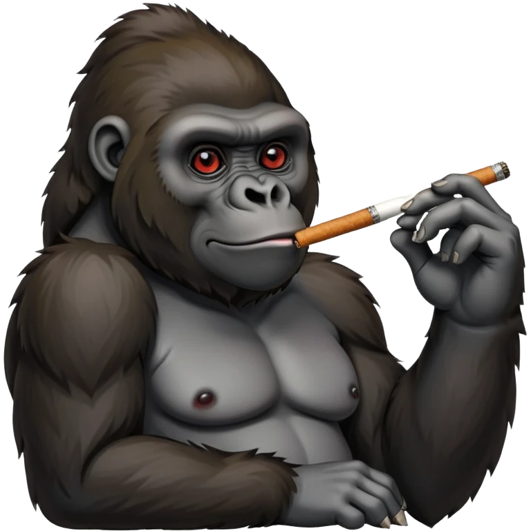 Gorilla smoking a joint emoji