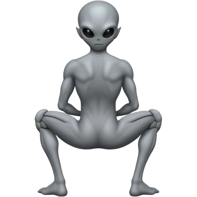 fullbody gray alienon his knee BACKVIEW emoji