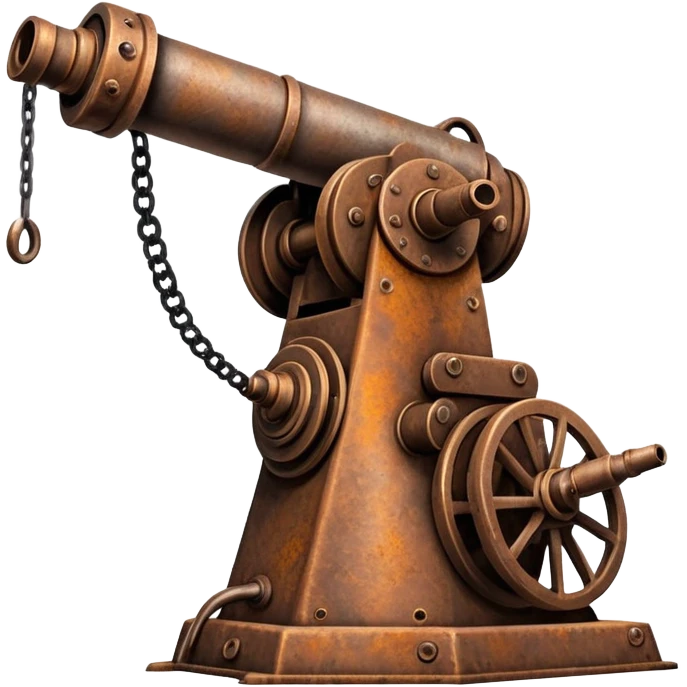 Gatling crank snake launching turret old rusty emoji