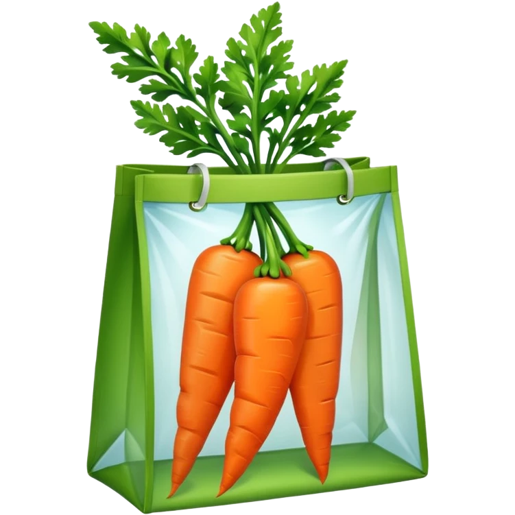 buy bag with carrot. Transparent background emoji