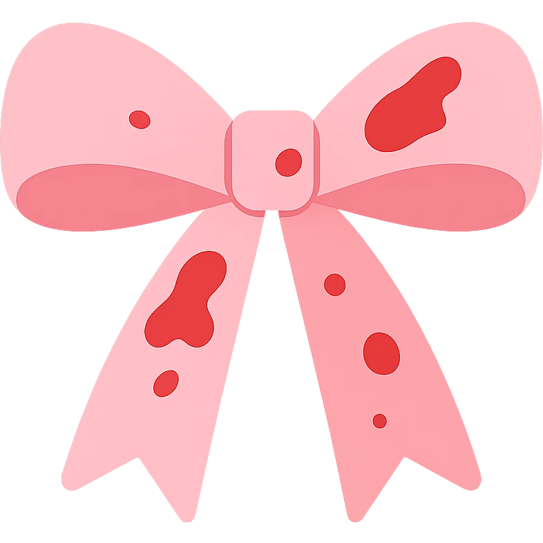 pink ribbon bow with blood stains emoji