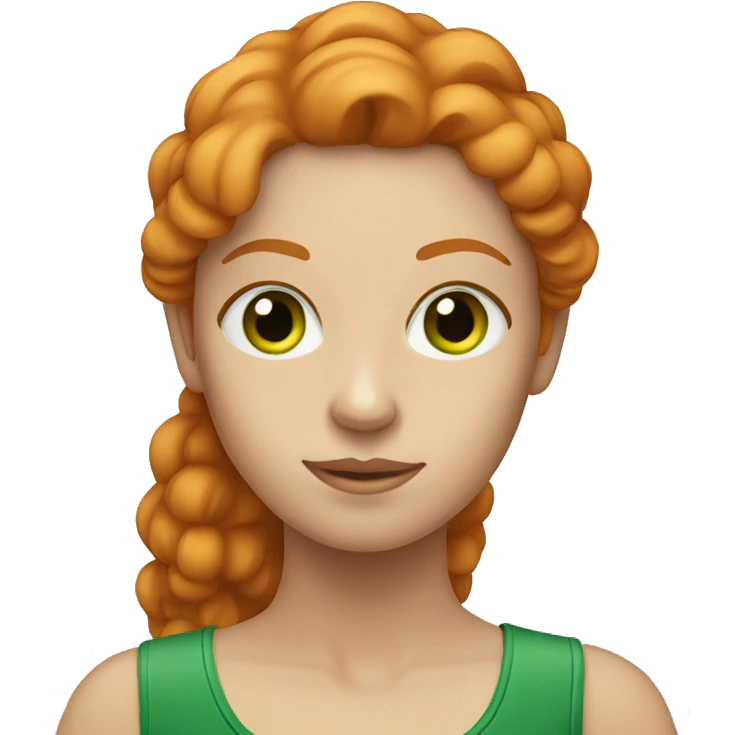 Ginger women white with green eyes emoji