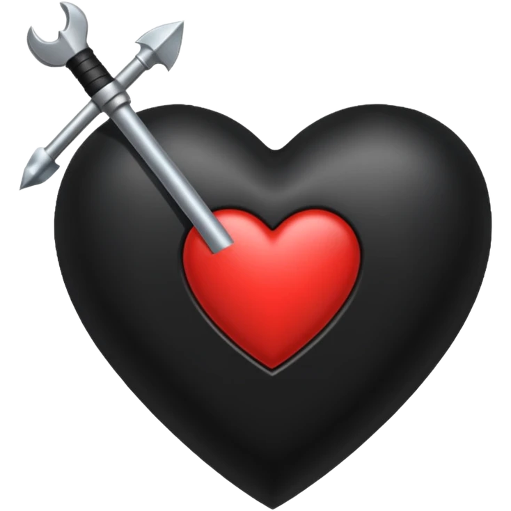 Corazón negro con una flecha emoji