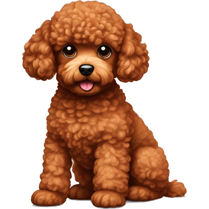 Create an emoji that is a red toy poodle and that is a puppy emoji