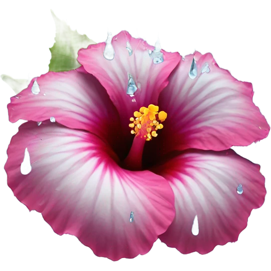 hibiscus with water droplets on it emoji