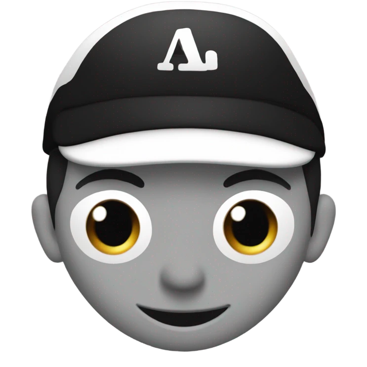 a black CAP with the full text ‘.COM’ in bold white font centered on the front.CAP emoji