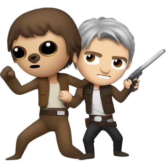 Kyle ren and Han Solo as sloths fighting emoji
