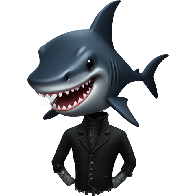 A goth shark emoji
