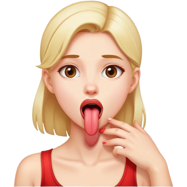 girl grabbing neck with tongue out   emoji