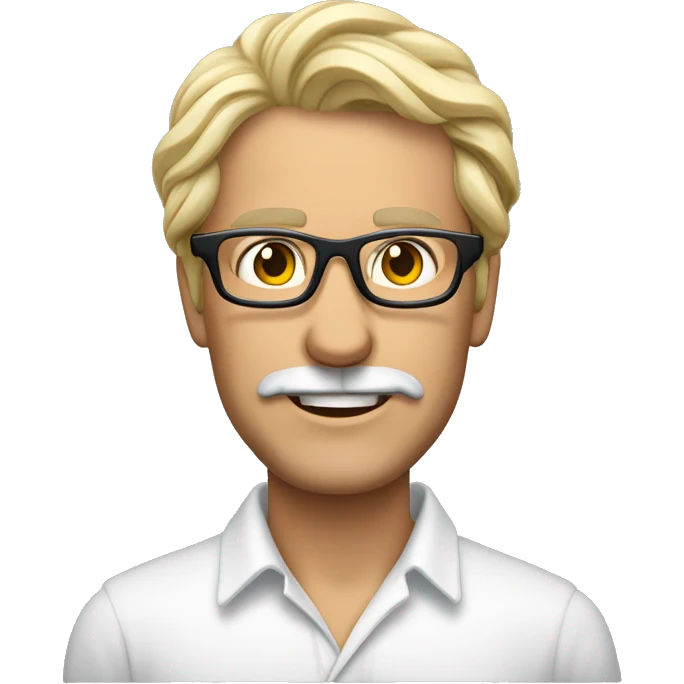 Mann mit Brille,  wenig Haaren und total süd emoji