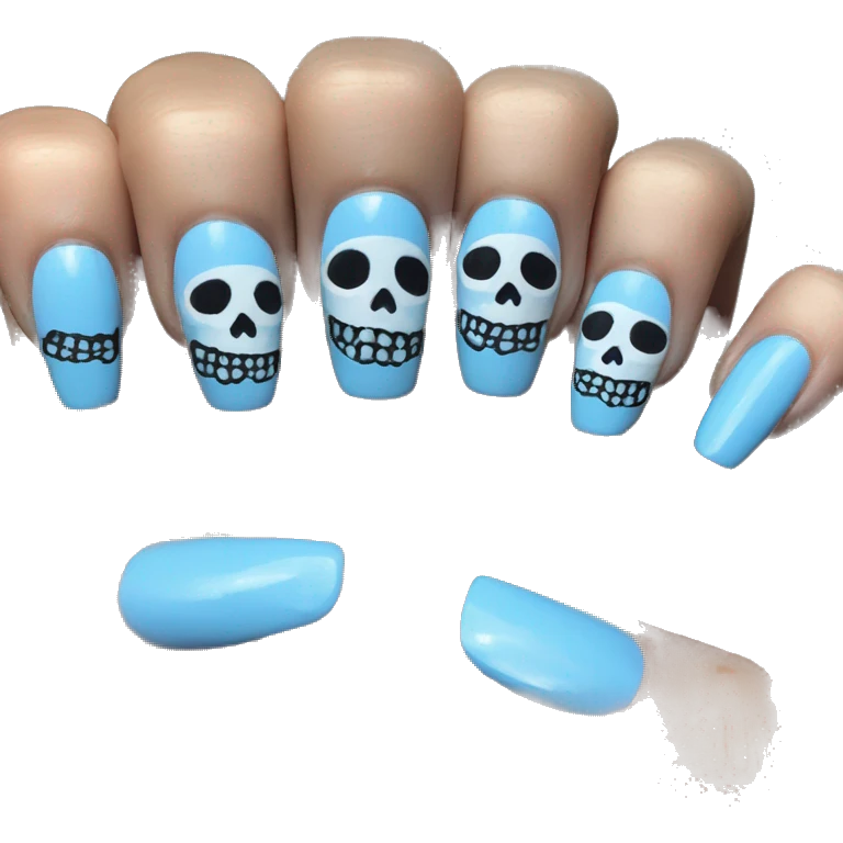 Skeleton blue nails emoji