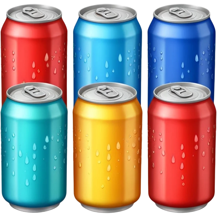 5 cans of aesthetic soda emoji