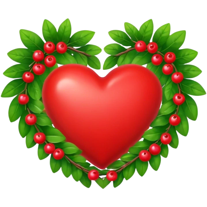 Red heart with Wreath emoji