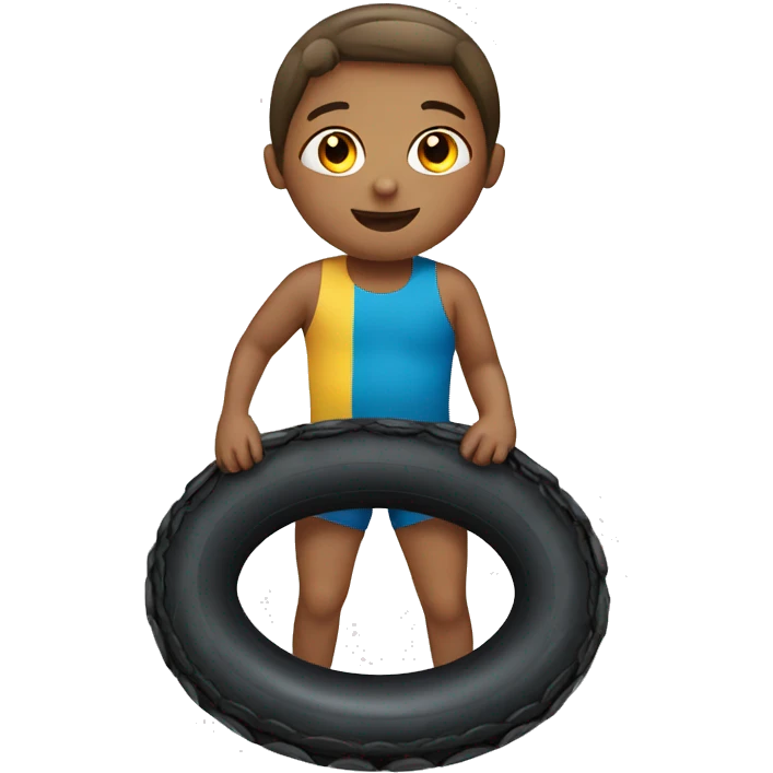 a children with swimming tire emoji