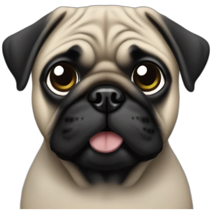 pug wearing a black t-shirt emoji
