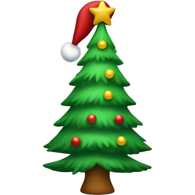 Christmas tree with a hat  emoji