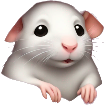 Snuggled up rat in pink blanket  emoji