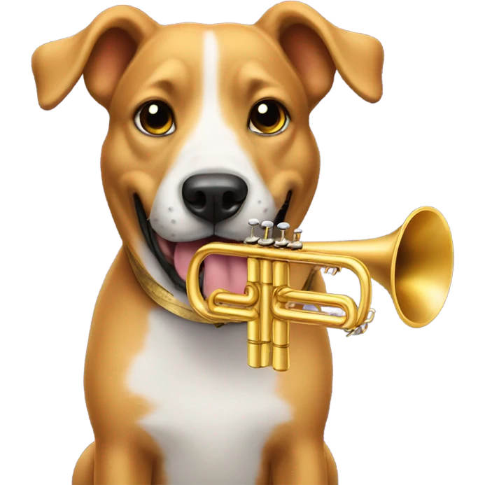Dog play trumpet emoji
