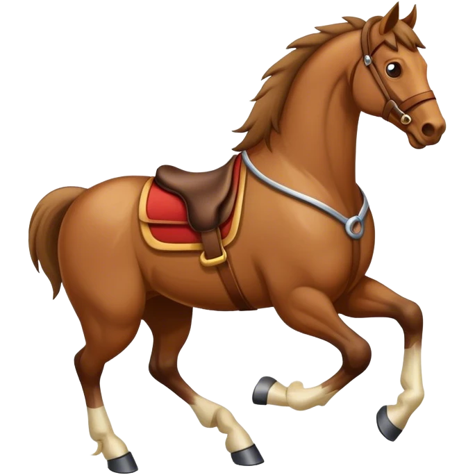 Horse with sulky, trotting emoji