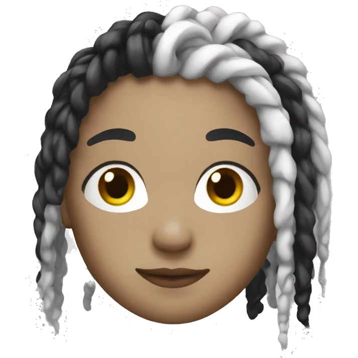 mix with black and white with stater locs emoji