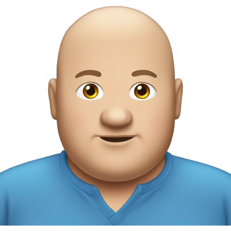 fat man with blue shirt and bald hair emoji