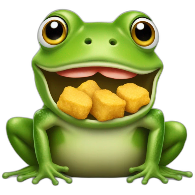 frog with mcdonalds nuggets emoji