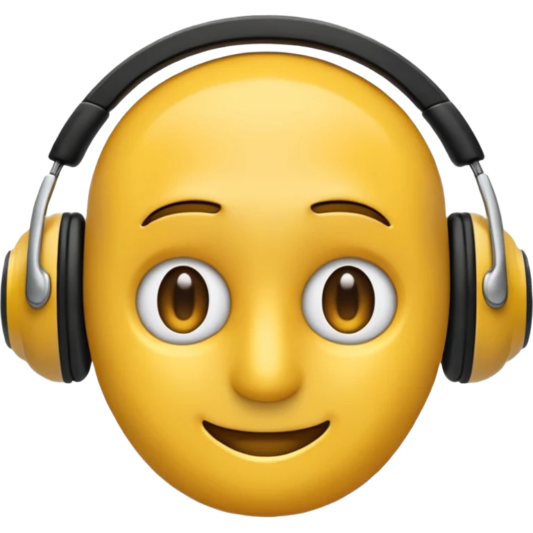 Ein gelber runder Emoji. Augen geslossen. Total im moment. Glpcklich, leichtes lächeln. Verträumt. Leichtigkeit. Freiheit. Overearkopfkörer auf und im hintergrund leichte muster die erkennen lassen dass techno läuft emoji