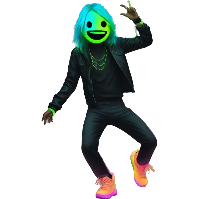 Rave party dancing neon smoking emoji