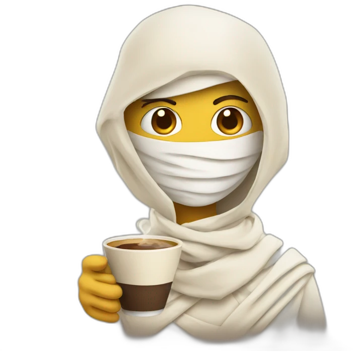 a mummy holding coffee emoji