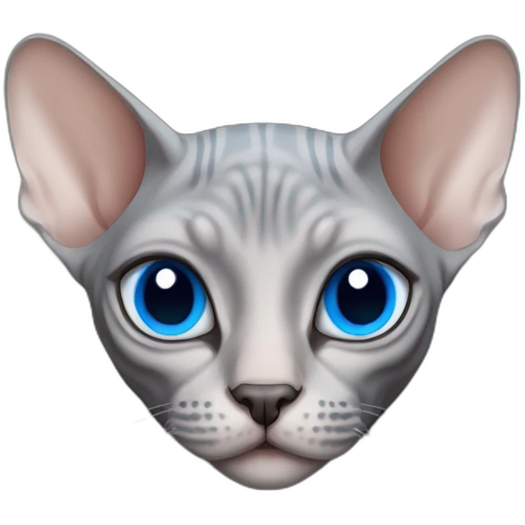 grey sphynx cat with blue eyes emoji