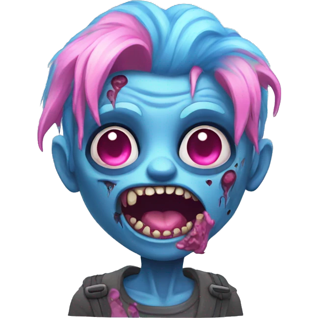 pink blue zombie cute emoji