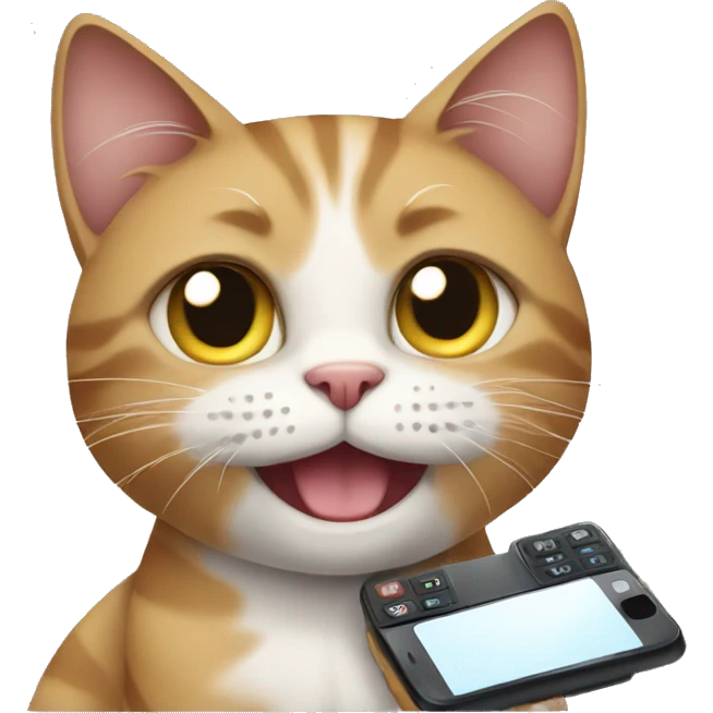 Cat with phone emoji