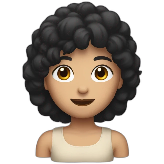 me 63 black hair with face and arms up emoji