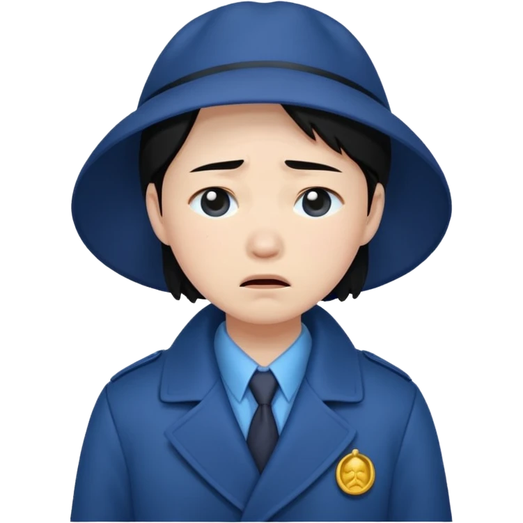 detective, asian, crying, blue  emoji